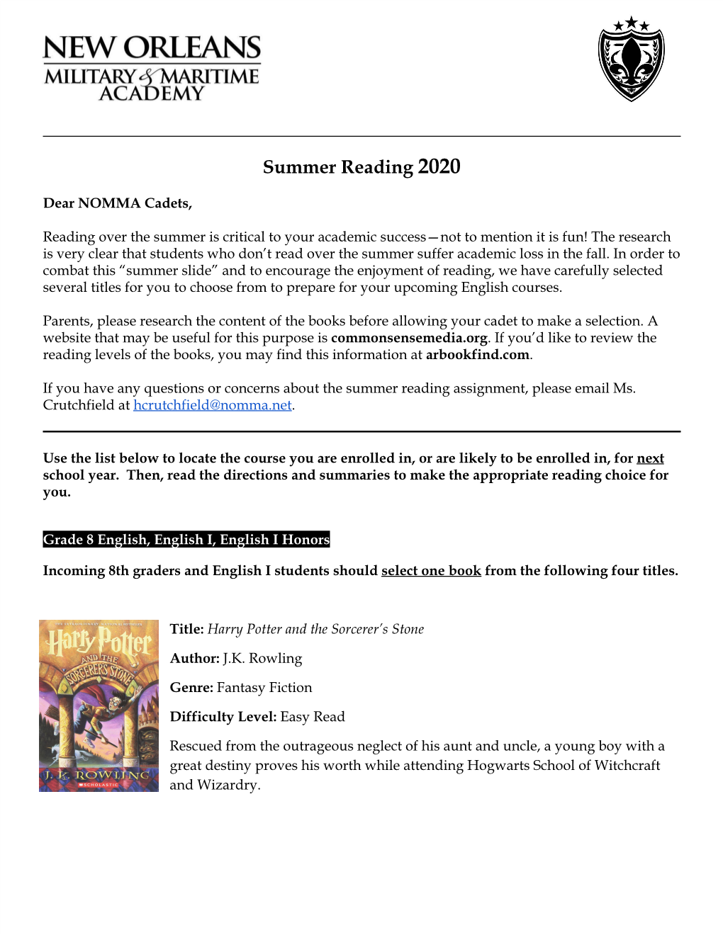 Summer Reading ​2020