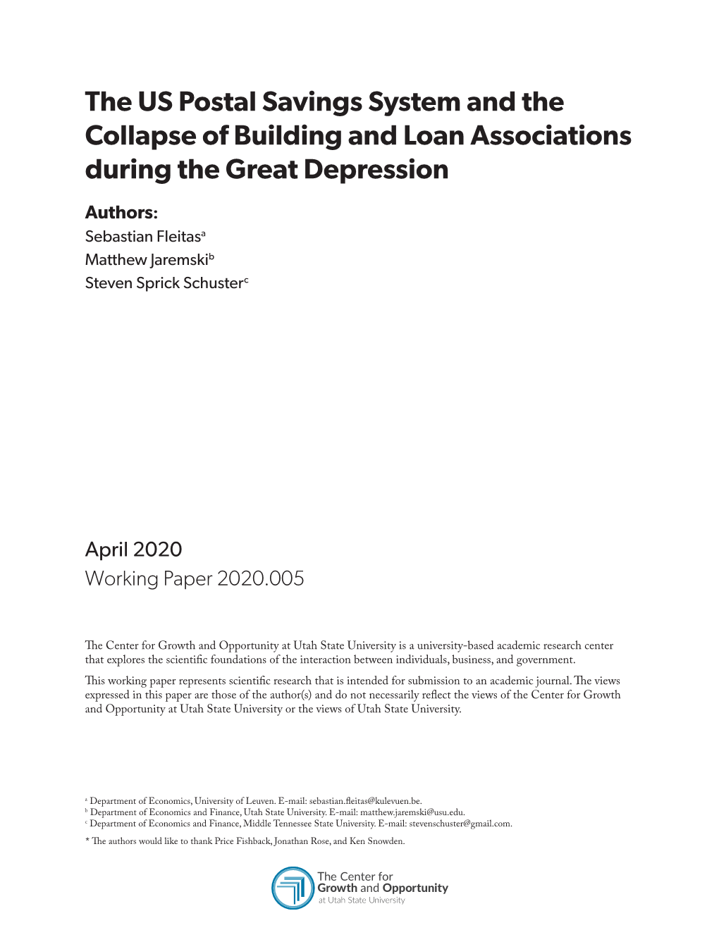 The US Postal Savings System and the Collapse of Building and Loan Associations During the Great Depression