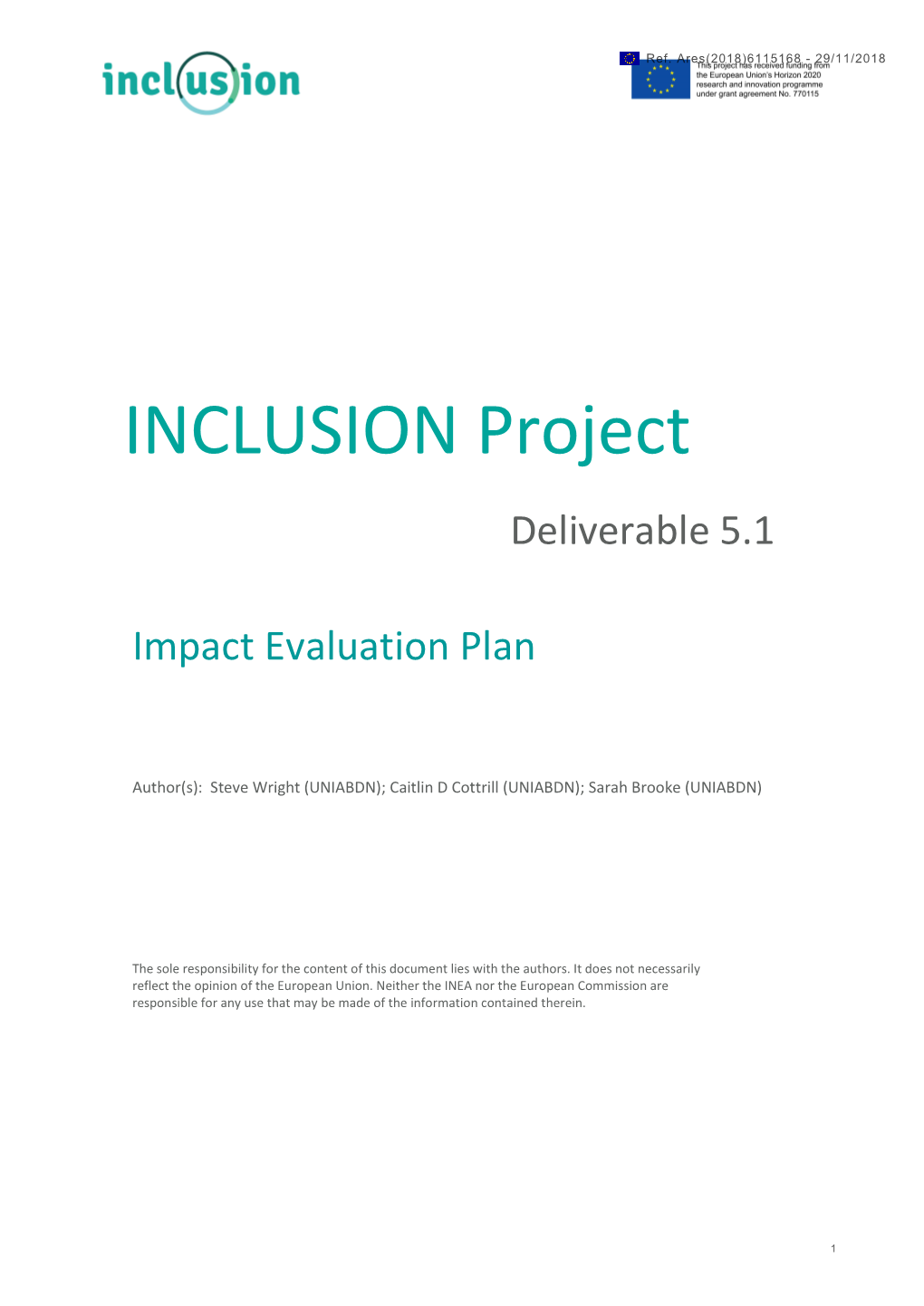 INCLUSION D5.1 Impact Evaluation Plan