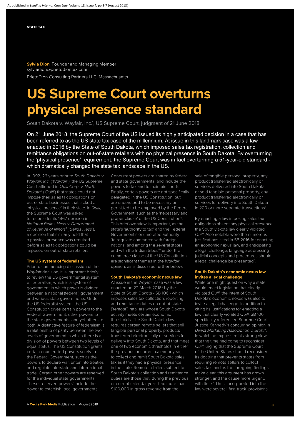 Article: US Supreme Court Overturns Physical