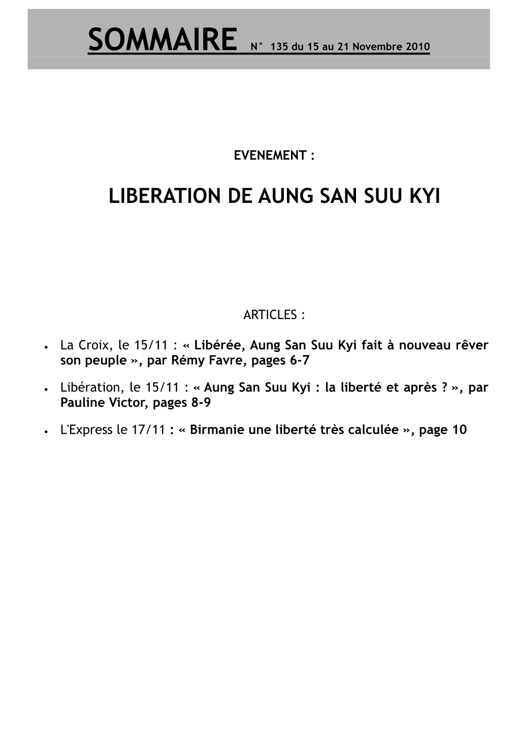 Liberation De Aung San Suu Kyi