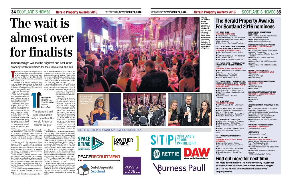 The Herald Property Awards for Scotland 2016 Nominees