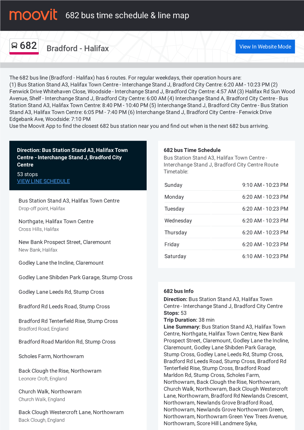 682 Bus Time Schedule & Line Route