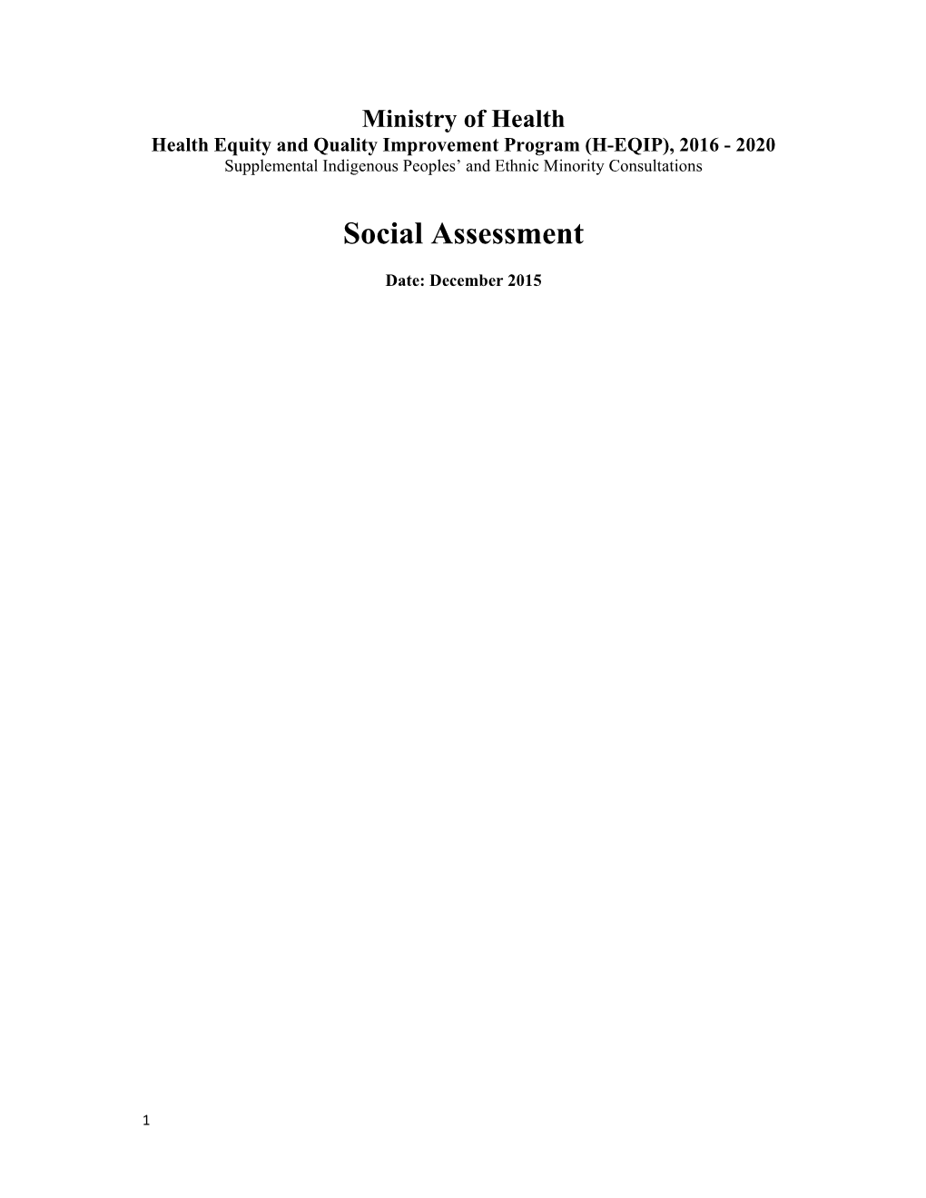 Social Assessment