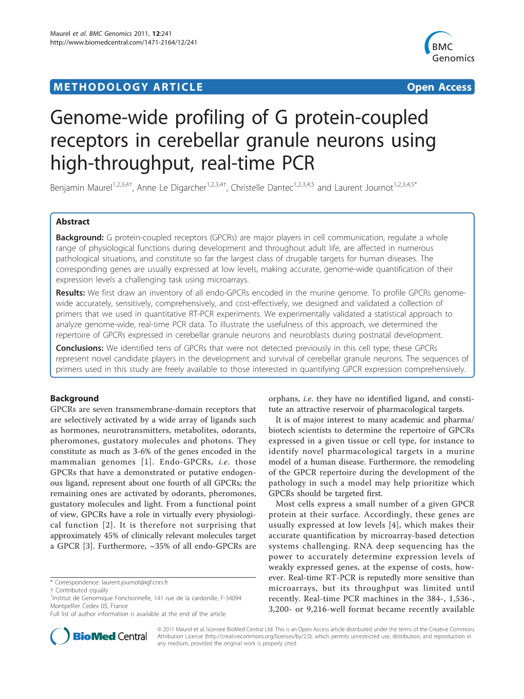 Genome-Wide Profiling of G Protein-Coupled Receptors In