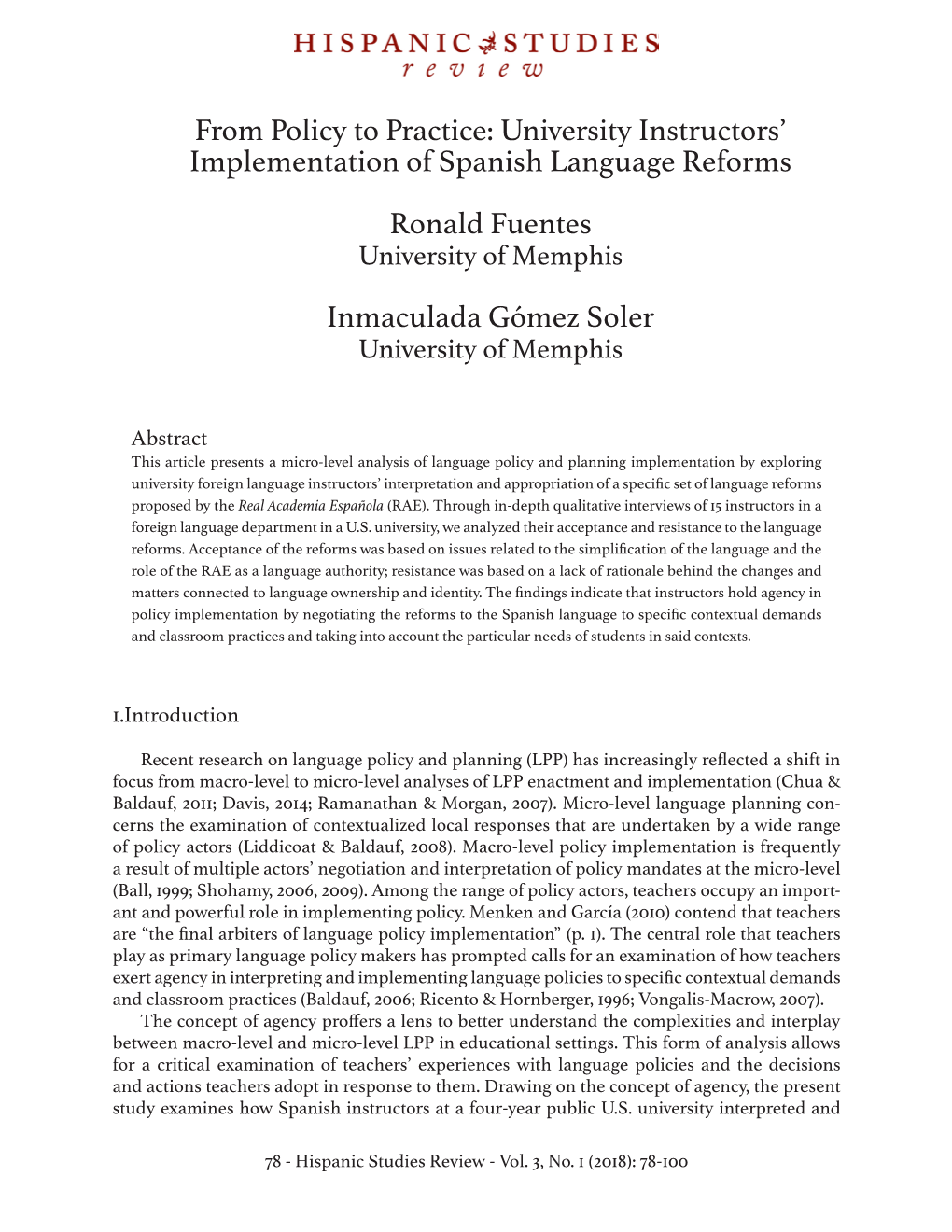 University Instructors' Implementation of Spanish Language Reforms