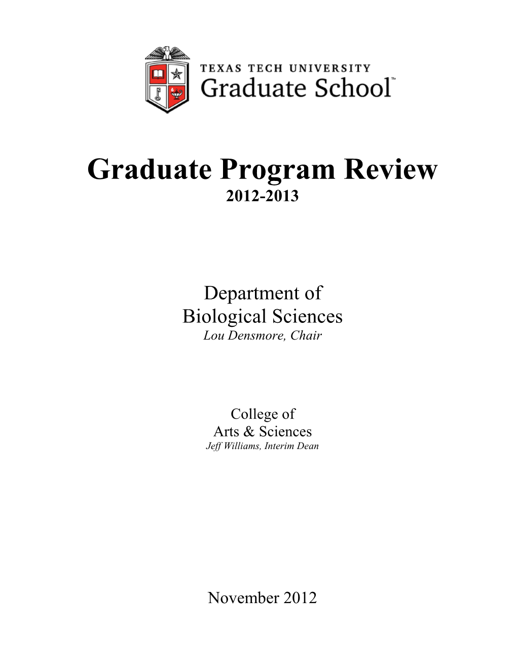 Graduate Program Review 2012-2013