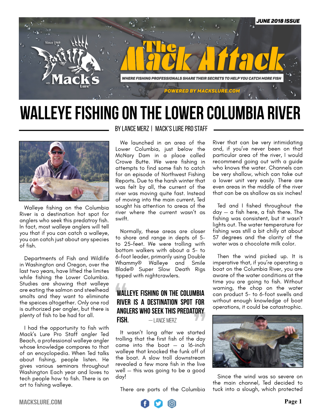 Walleye Fishing on the Lower Columbia River by Lance Merz | Mack’S Lure Pro Staff