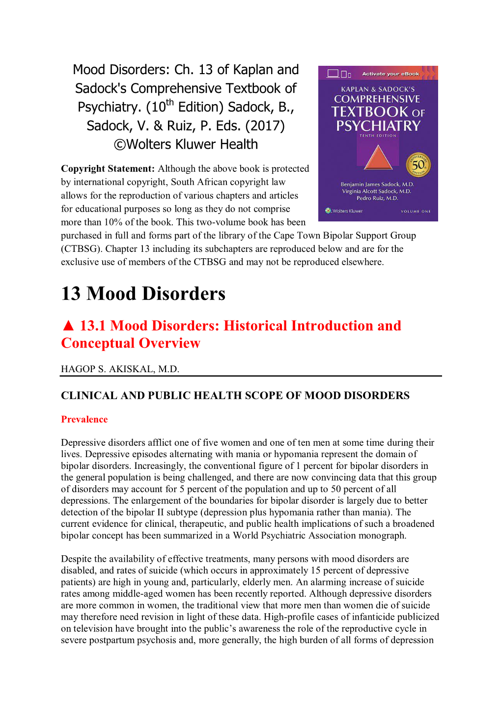 Mood Disorders: Ch