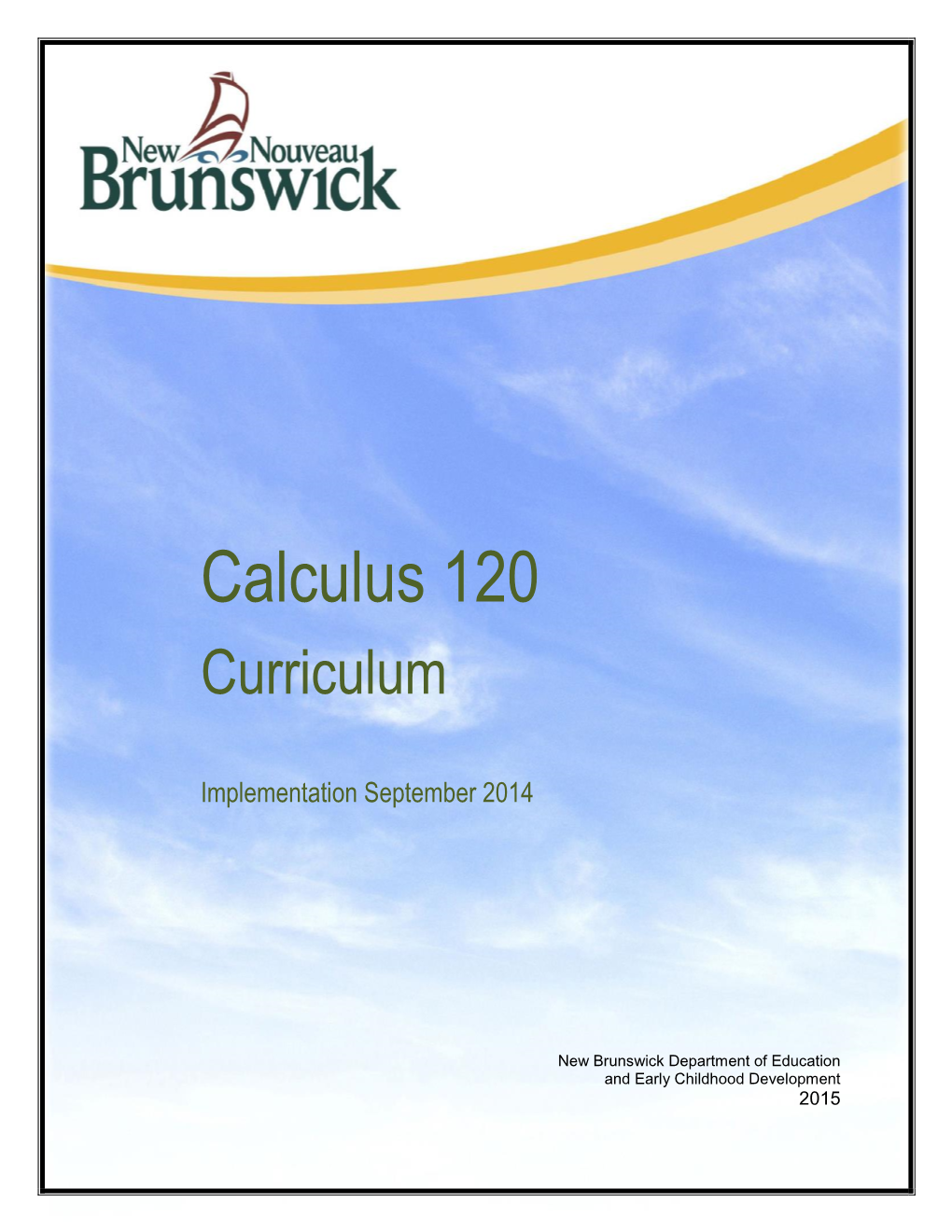 Calculus 120 Curriculum