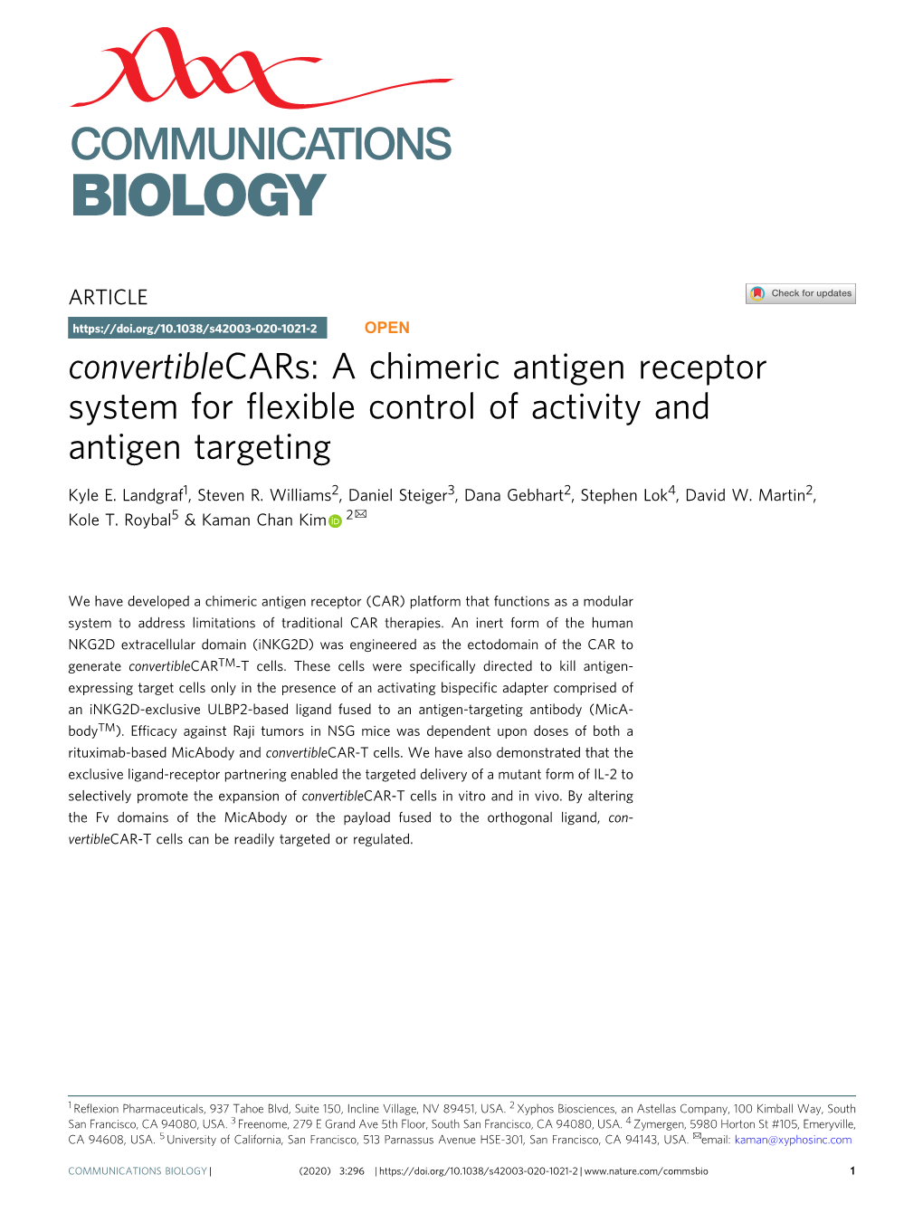 Convertiblecars: a Chimeric Antigen Receptor System for Flexible Control