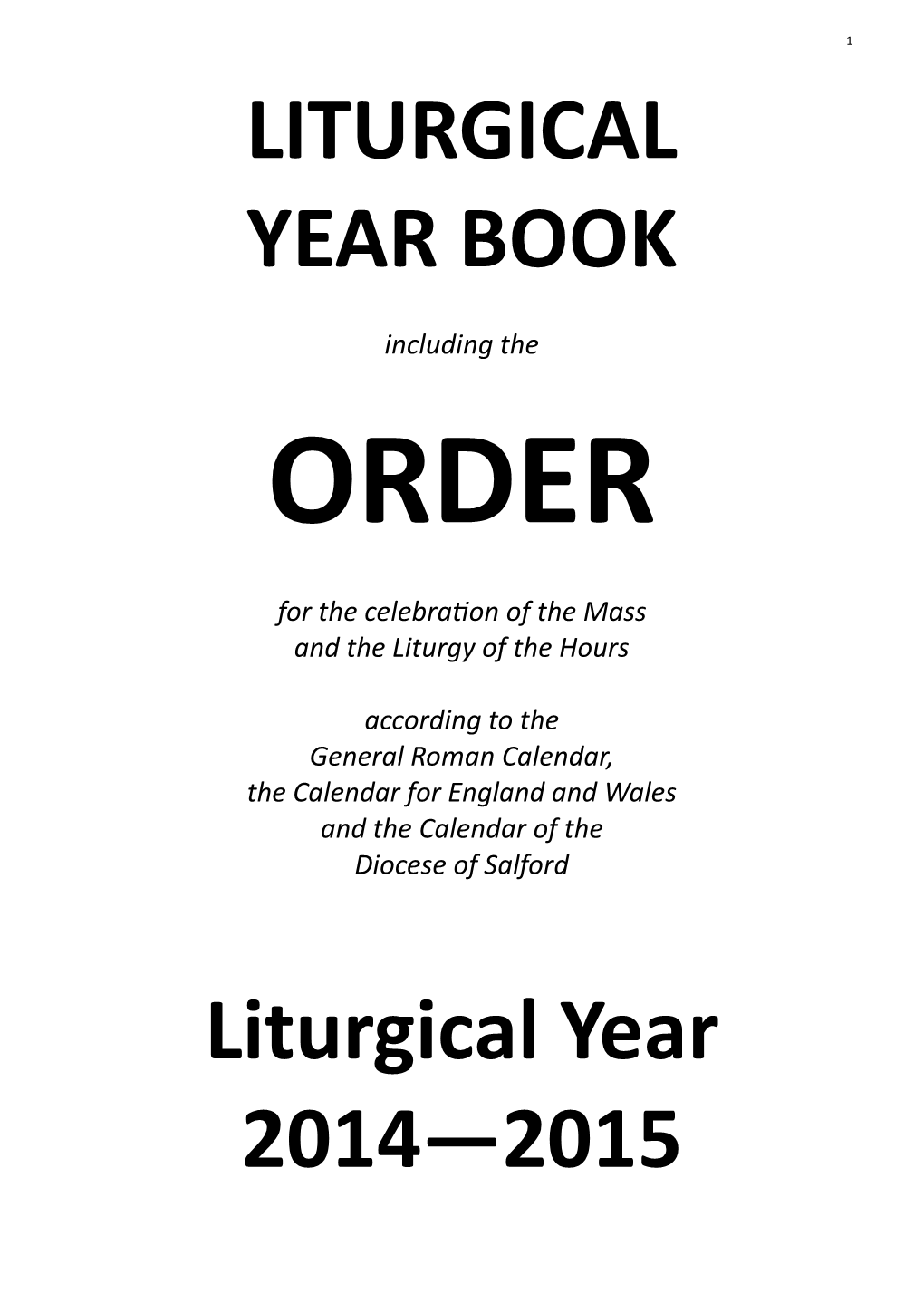 Liturgical Year Book