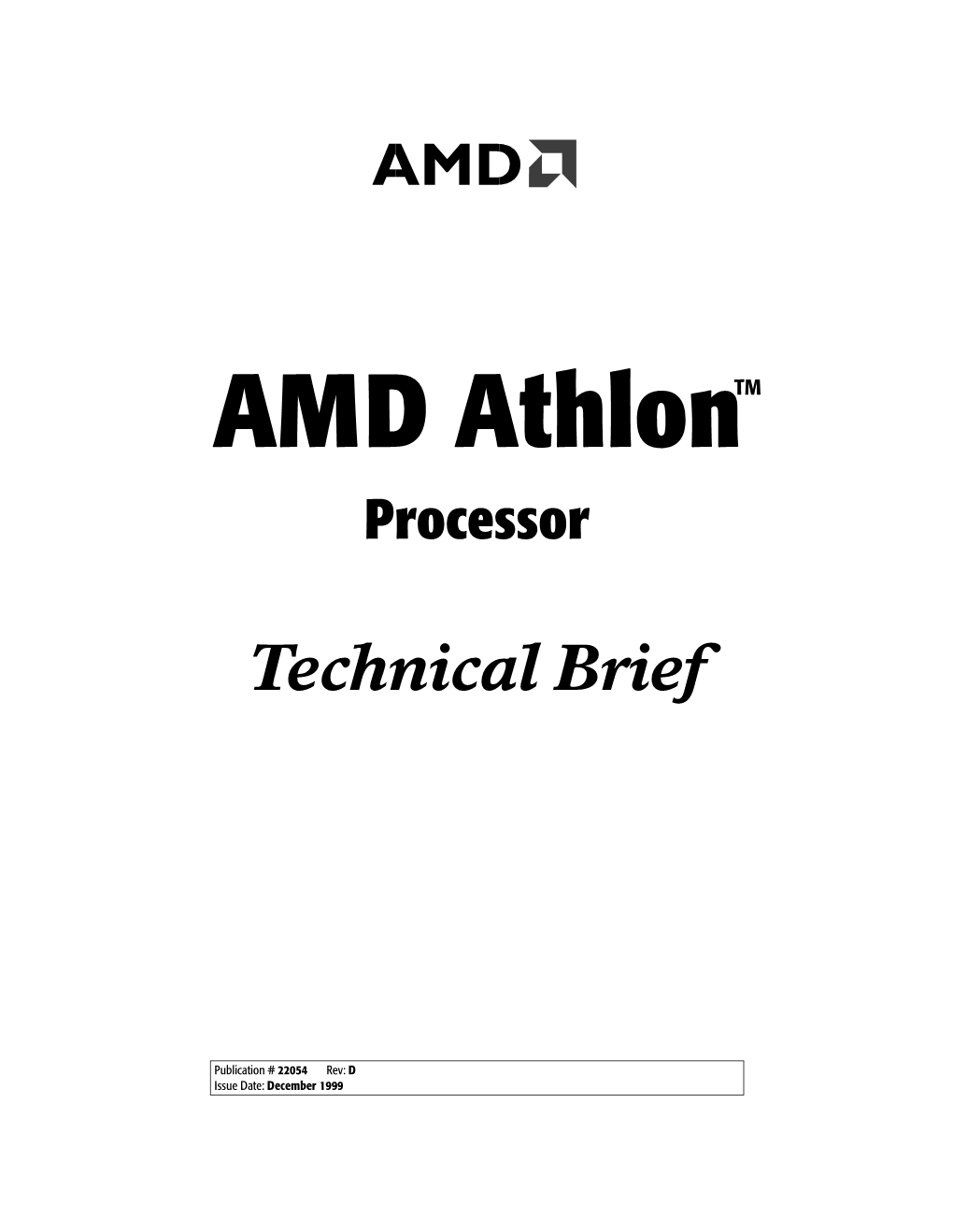 AMD Athlon™ Processor Technical Brief