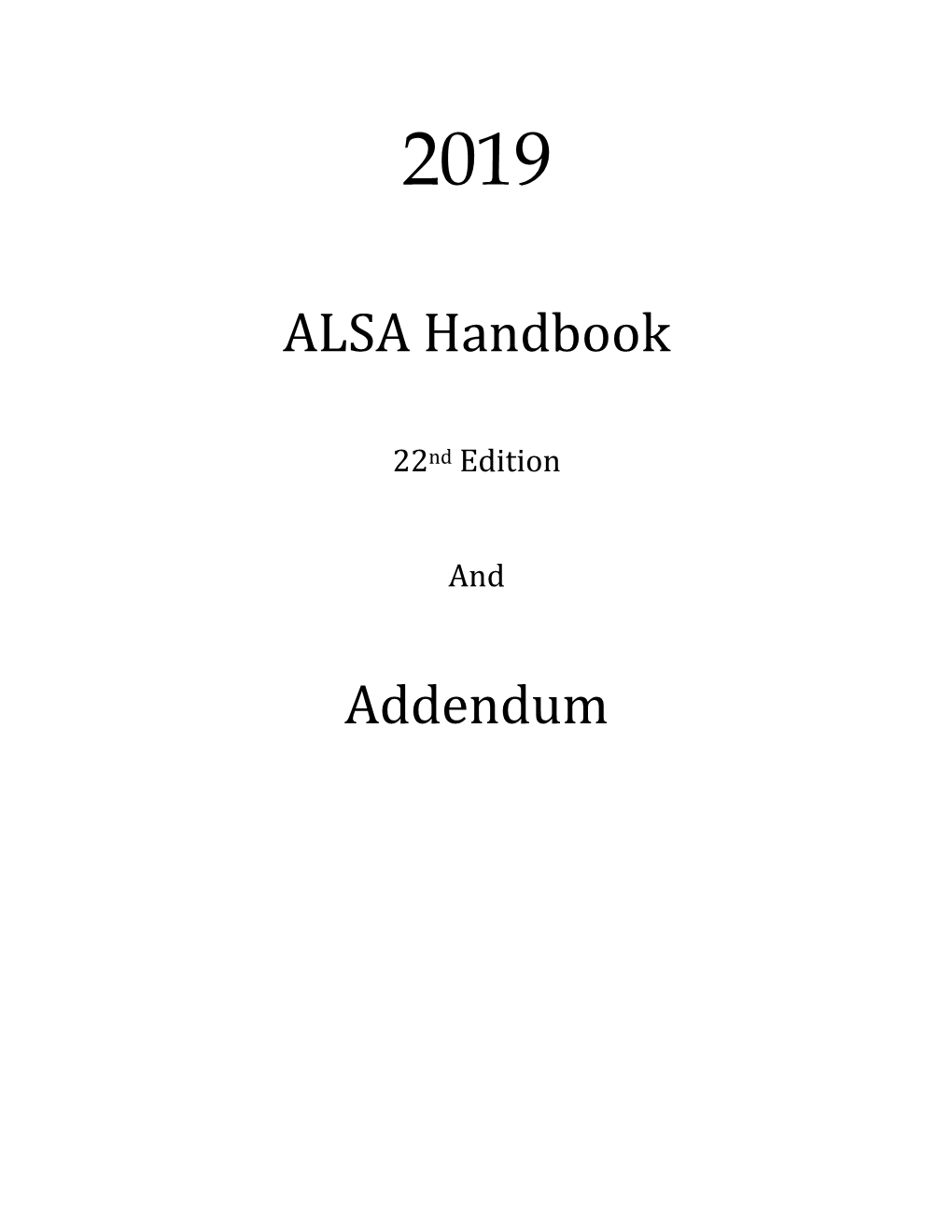 ALSA Handbook Addendum