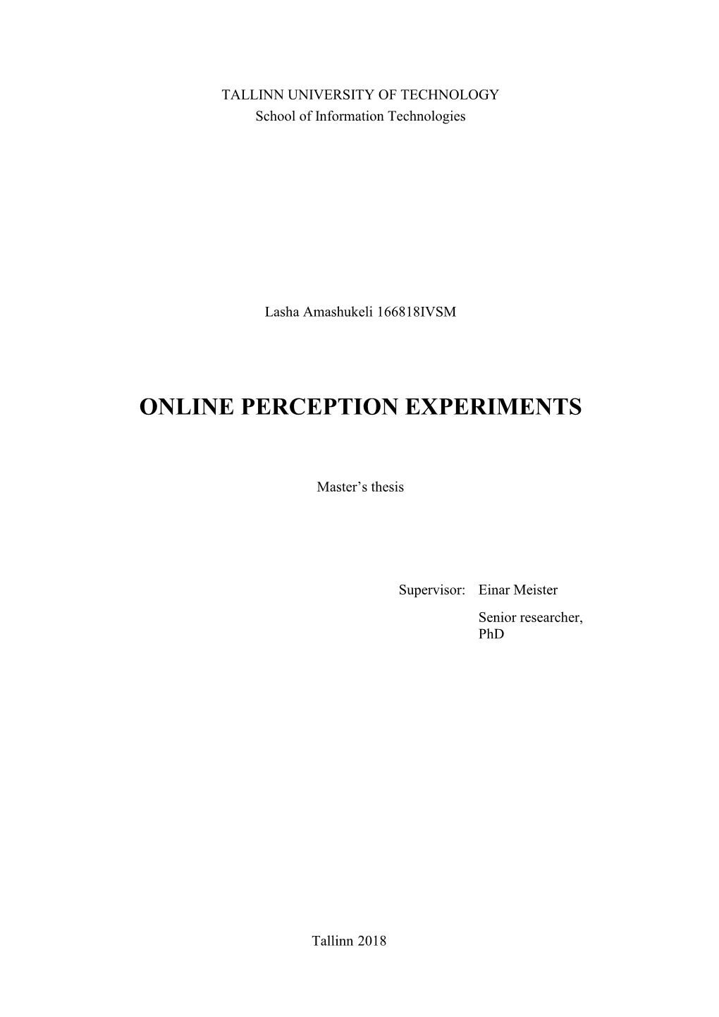 Online Perception Experiments
