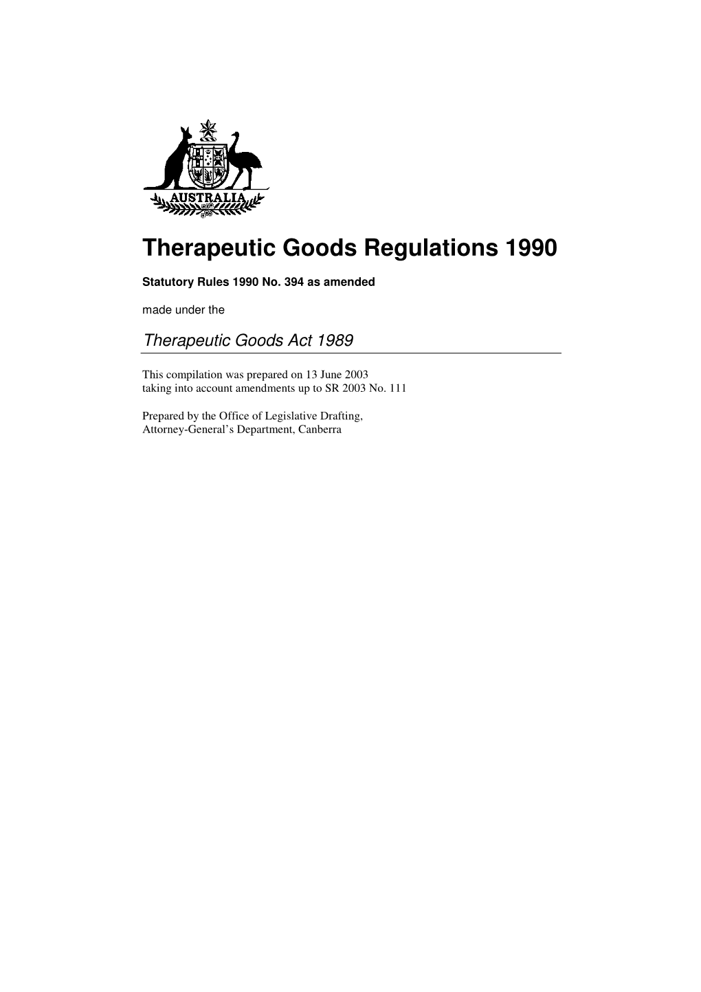 Therapeutic Goods Regulations 1990