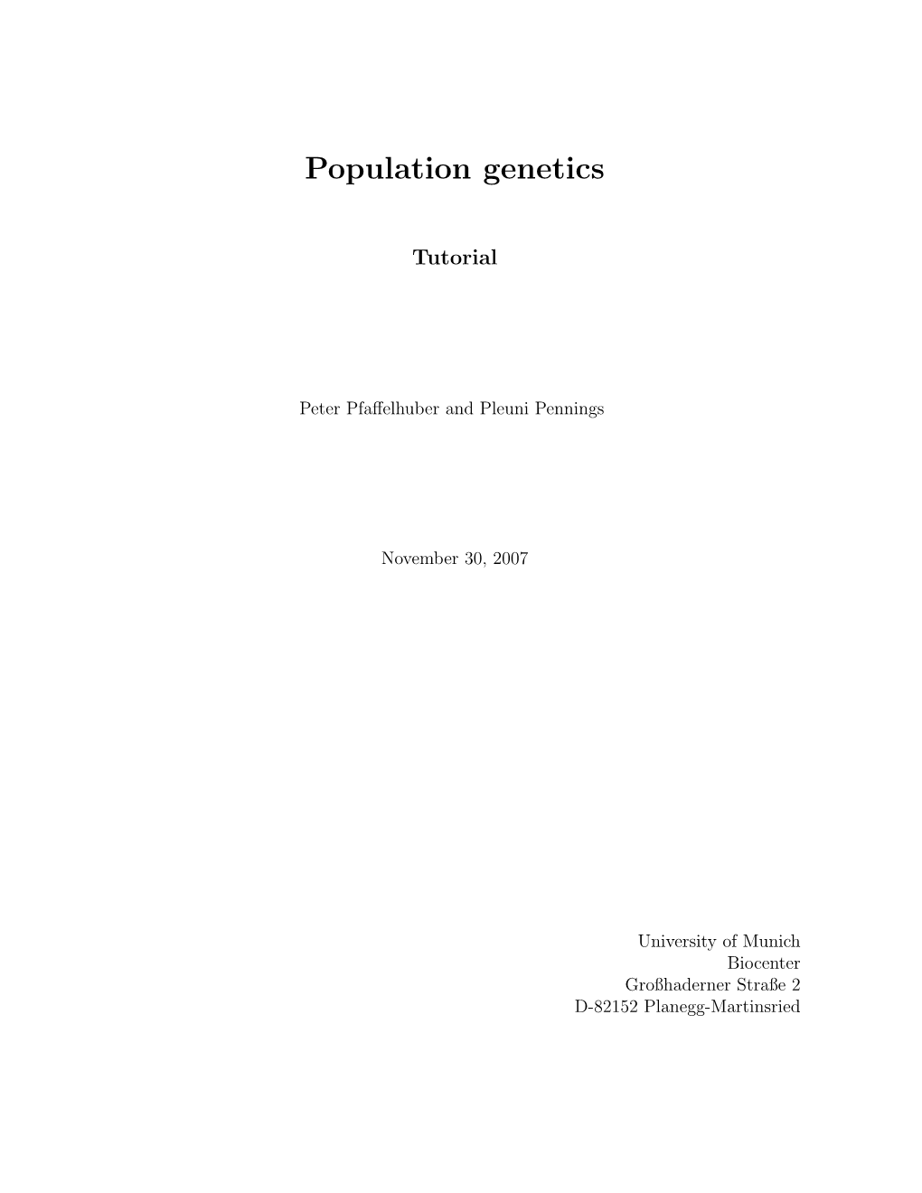 Population Genetics