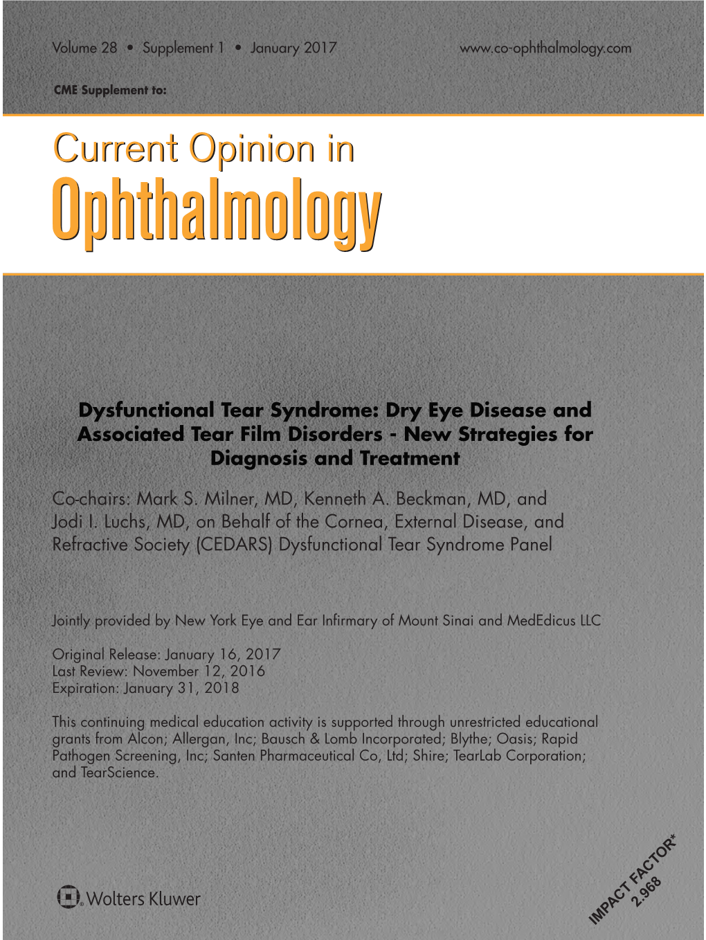 Current Opinion in CURRENT OPINION Ophthalmology