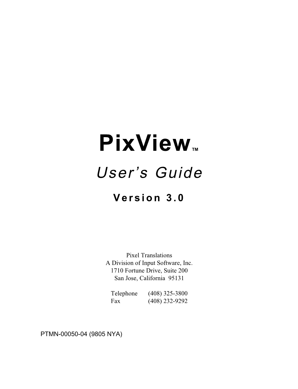 Pixview User's Guide