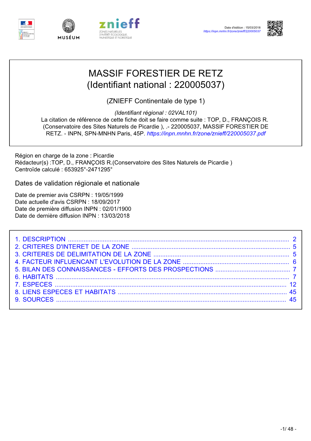 MASSIF FORESTIER DE RETZ (Identifiant National : 220005037)