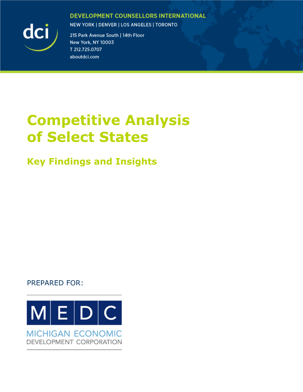 Competitive Analysis of Select States