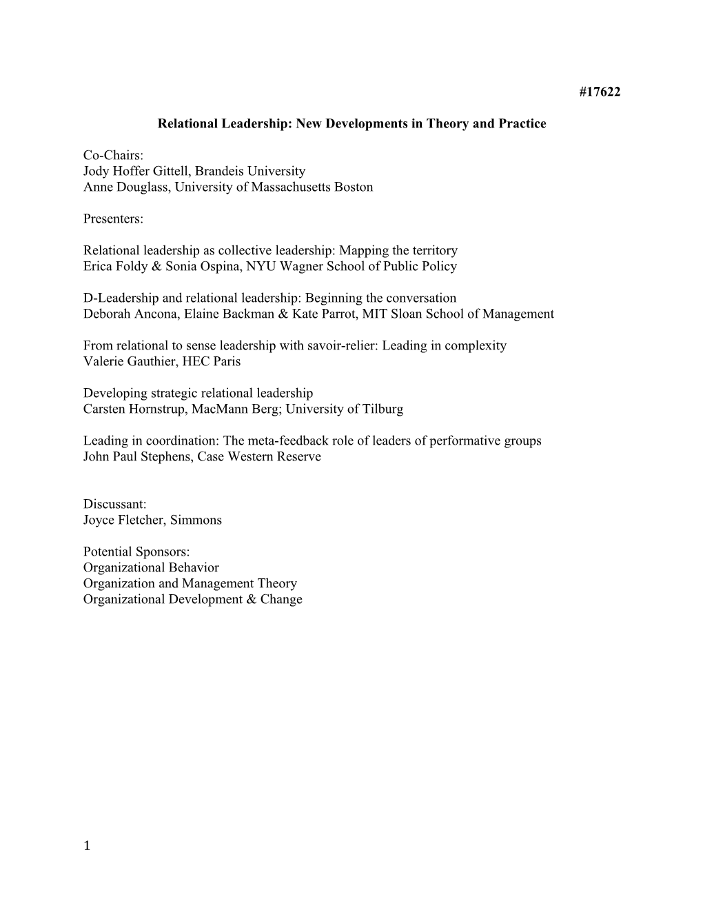 Relational Leadership: New Developments In Theory And Practice