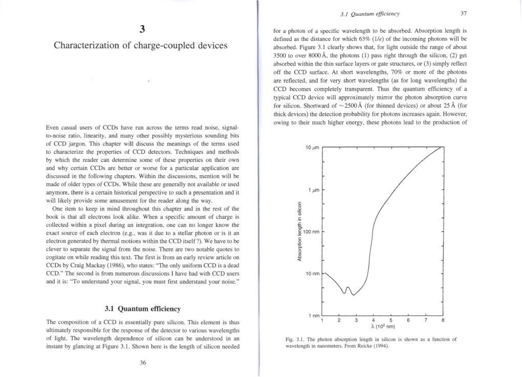 Characterization of Charge-Coupled Devices Absorbed