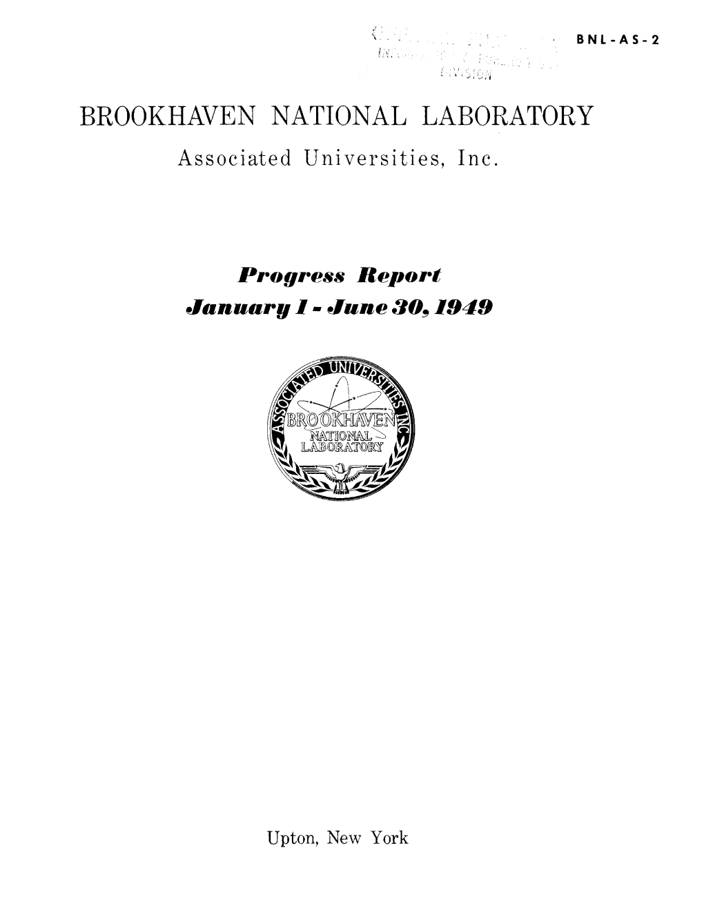 BROOKHAVEN NATIONAL LABORATORY Associated Universities, Inc