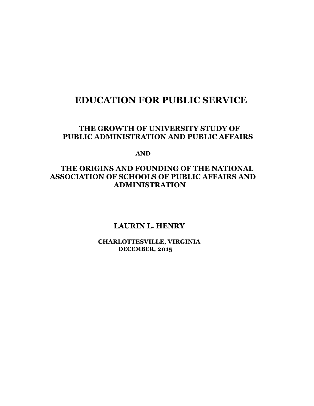 Education for Public Service