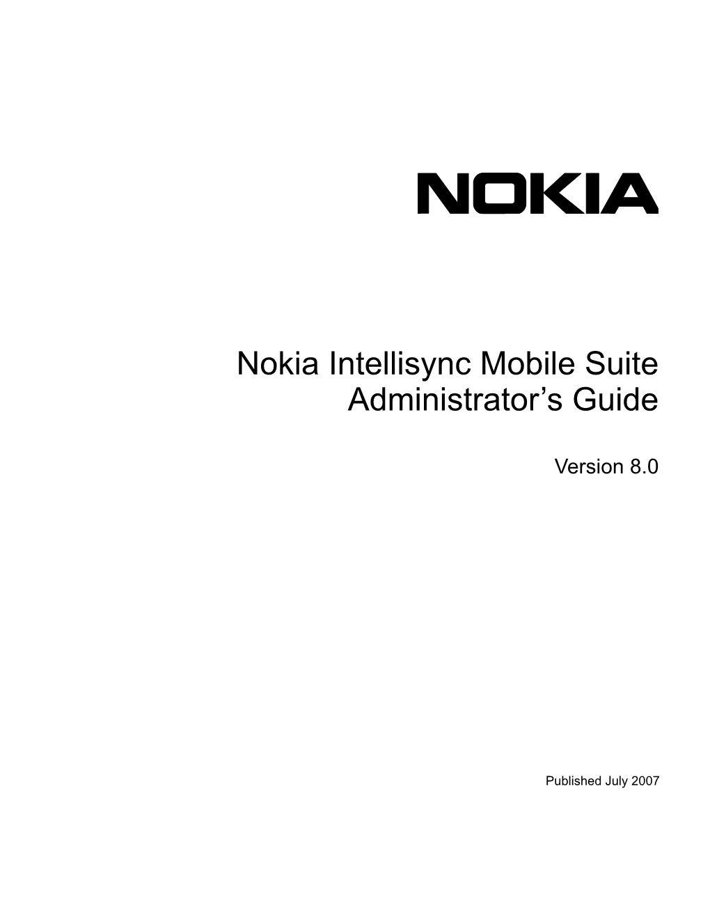 Nokia Intellisync Mobile Suite Administrator's Guide