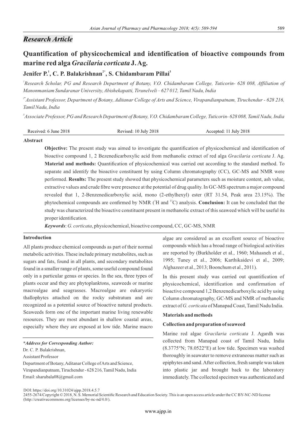 Quantification of Physicochem