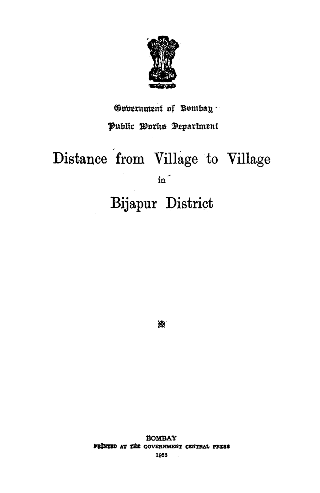 Distance from Vilh1ge to Village Bijapur District