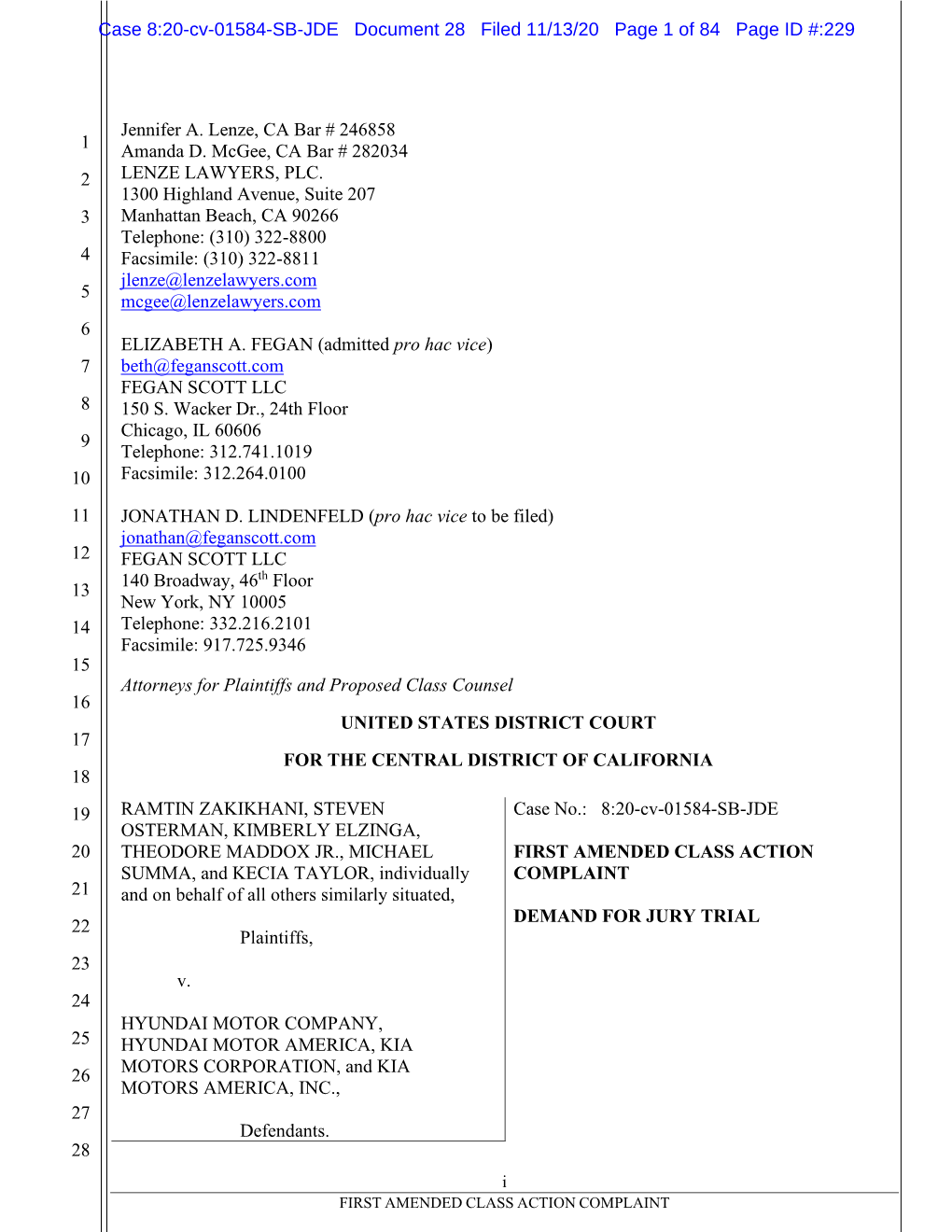 Case 8:20-Cv-01584-SB-JDE Document 28 Filed 11/13/20 Page 1 of 84 Page ID #:229