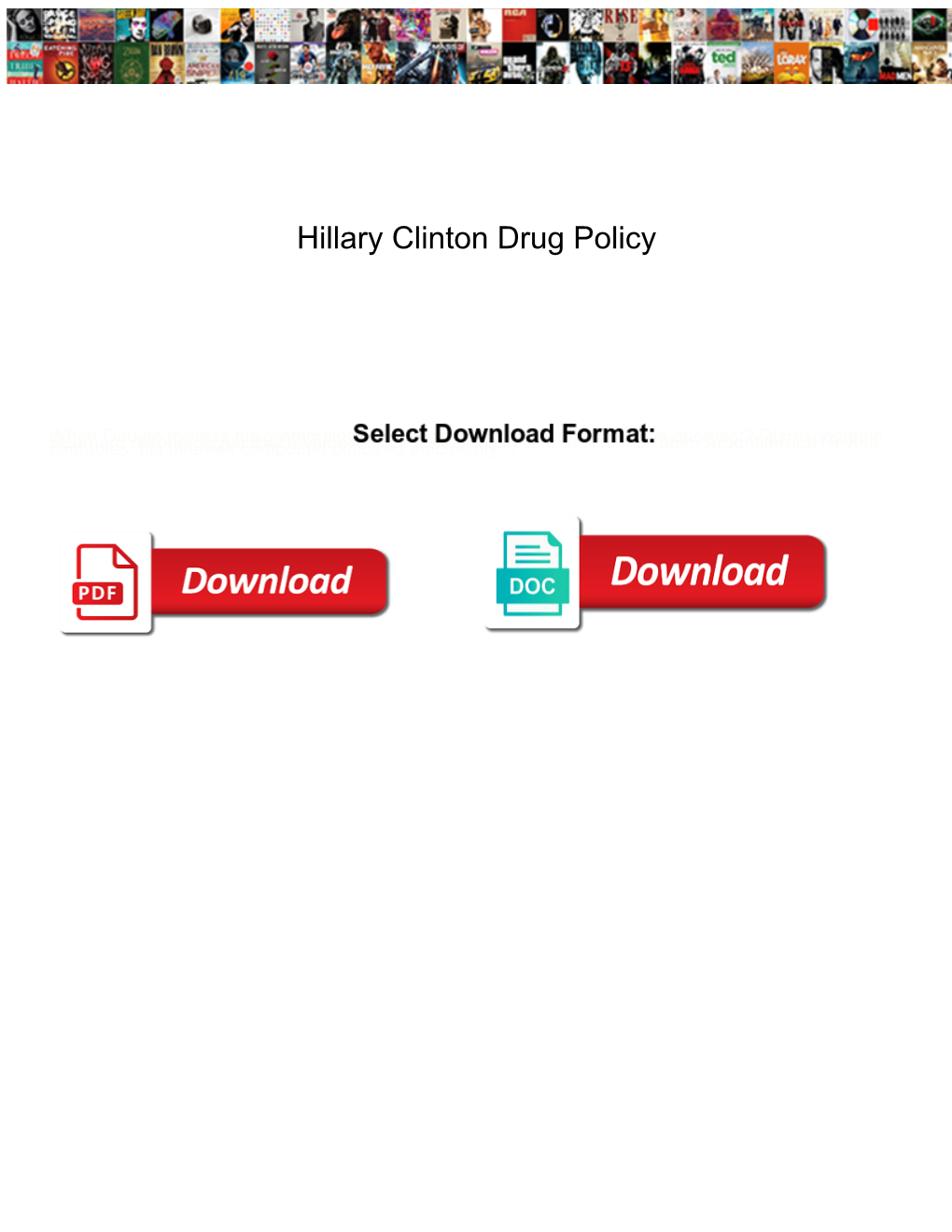 Hillary Clinton Drug Policy