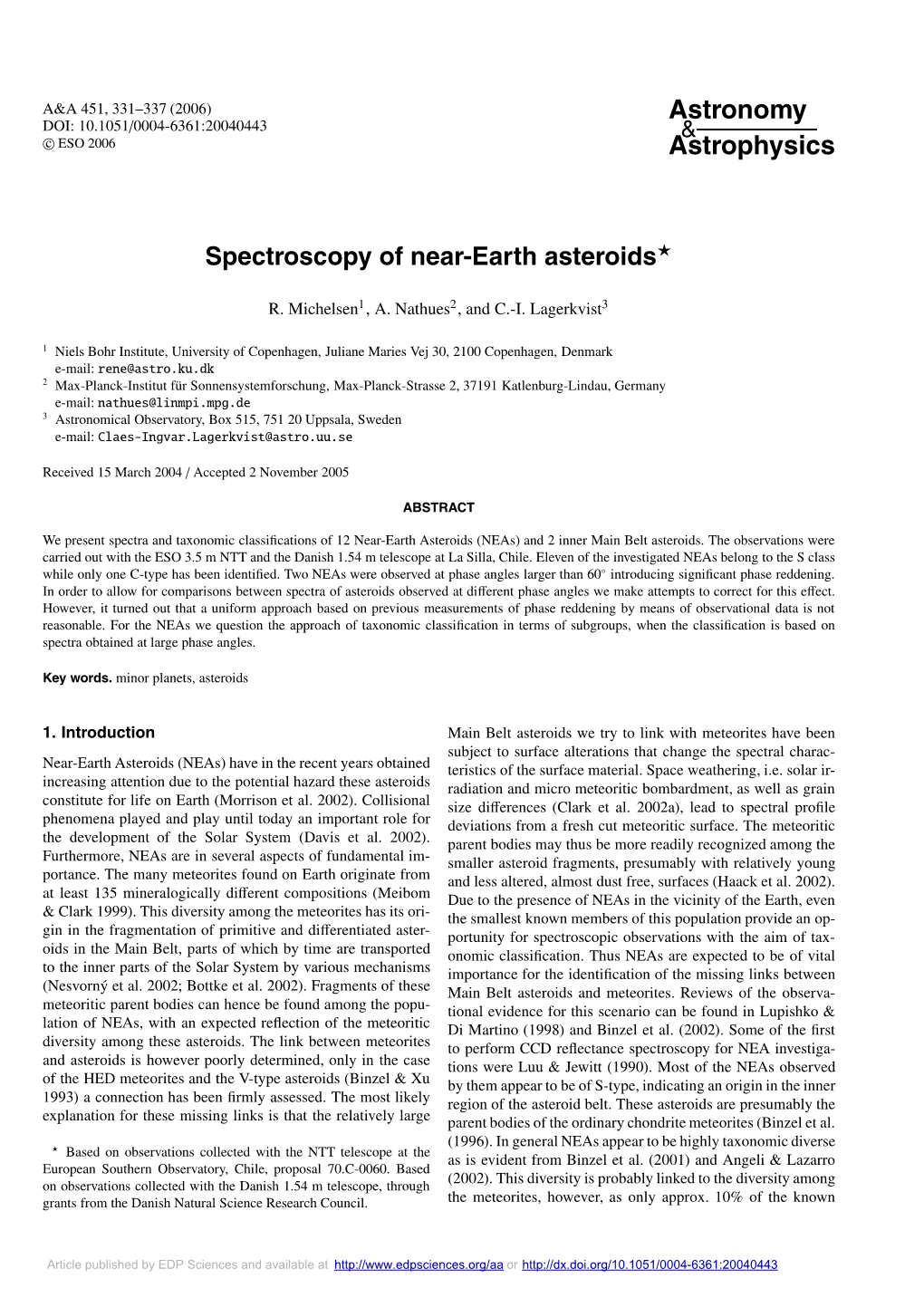 Spectroscopy of Near-Earth Asteroids