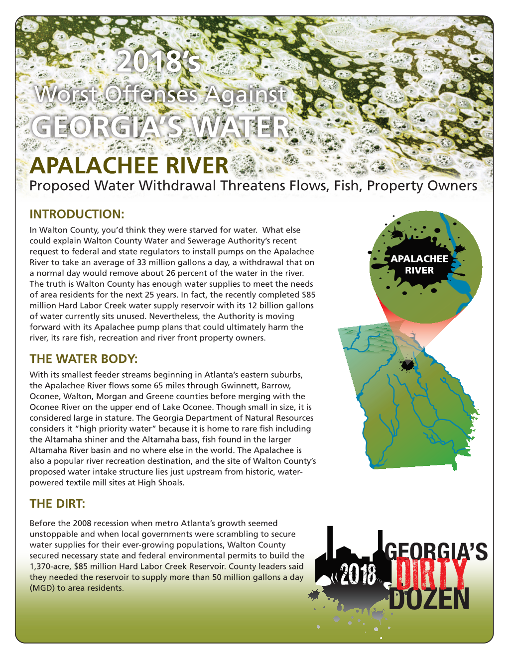 APALACHEE RIVER Proposed Water Withdrawal Threatens Flows, Fish, Property Owners