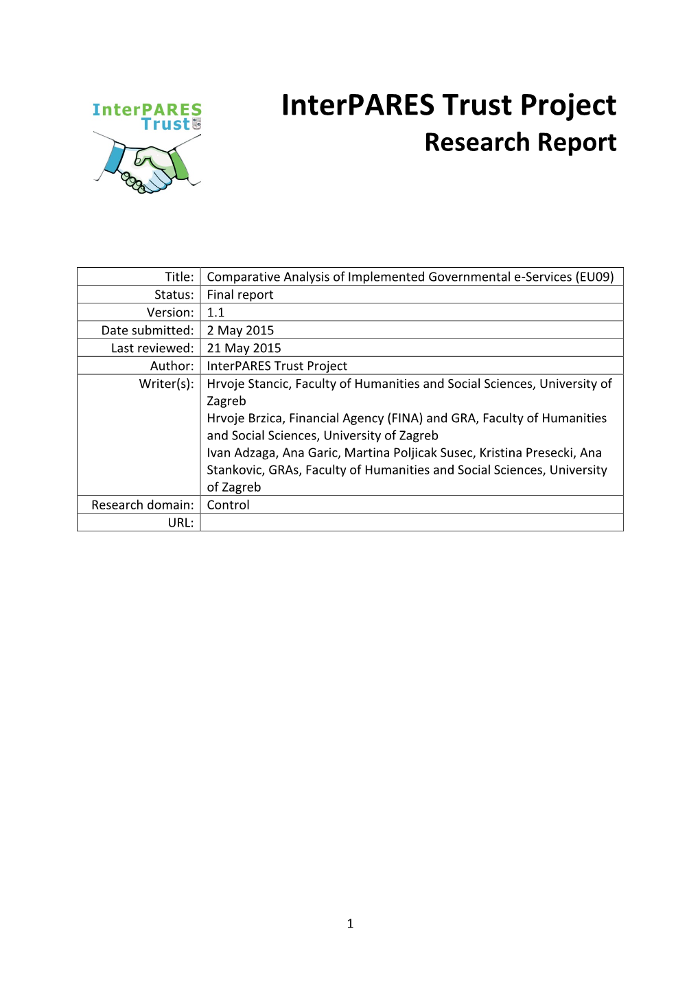 Comparative Analysis of Implemented Governmental E-Services