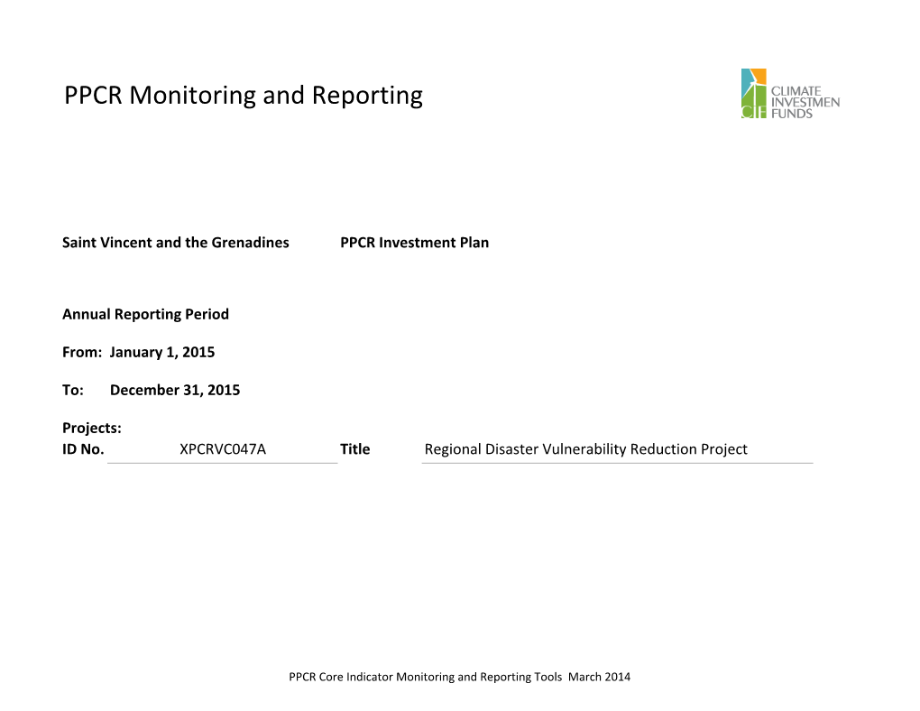 PPCR Monitoring and Reporting