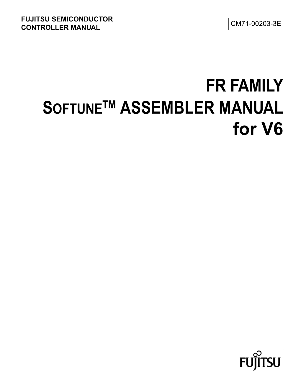 FR FAMILY TM ASSEMBLER MANUAL for V6