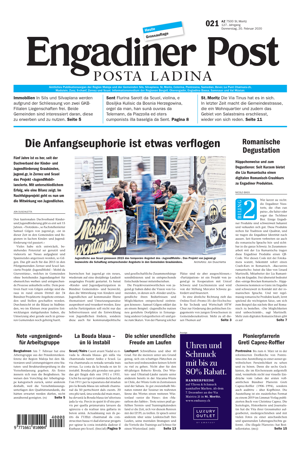 Engadiner Post Nr. 021 Vom Donnerstag, 20.02.2020