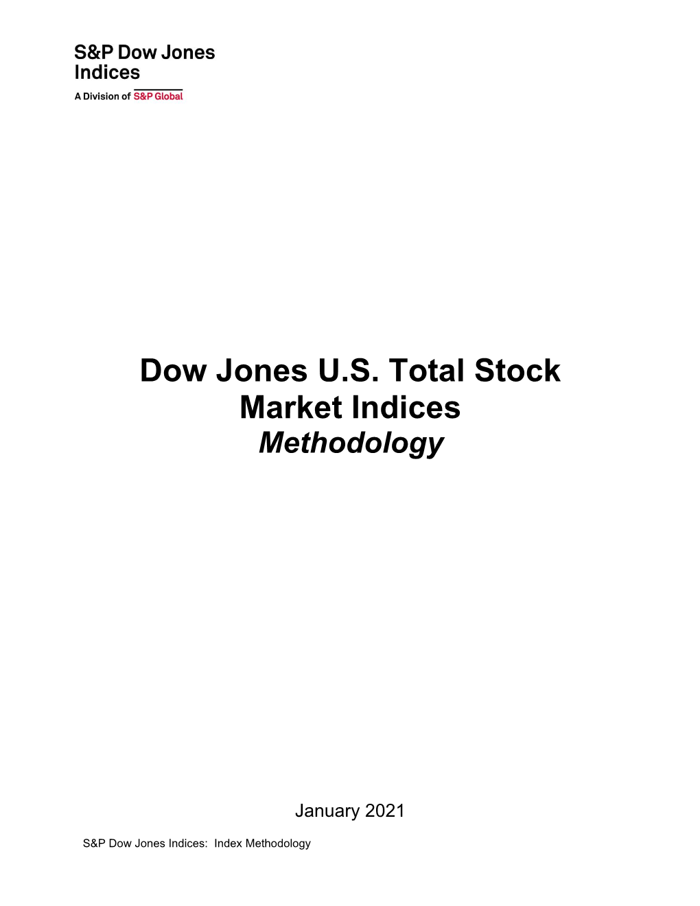 Dow Jones U.S. Total Stock Market Indices Methodology