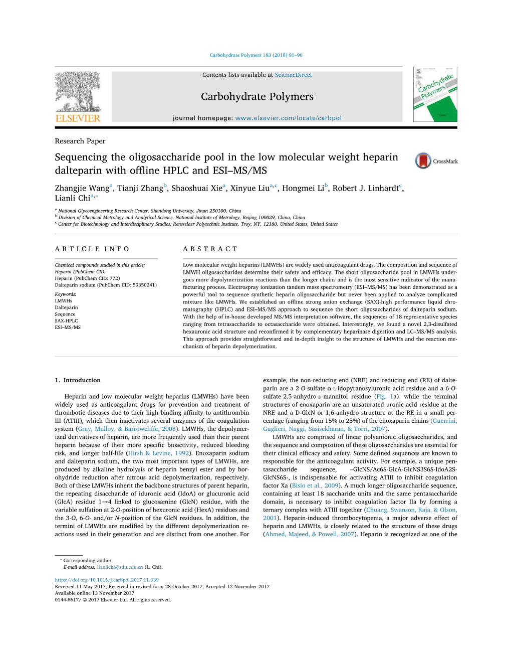 Carbohydrate Polymers