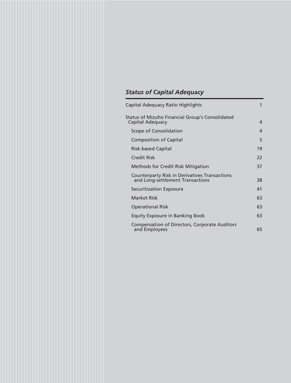 Status of Capital Adequacy