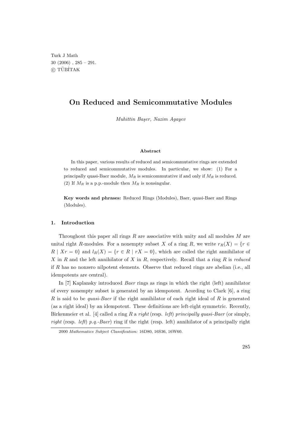 On Reduced and Semicommutative Modules