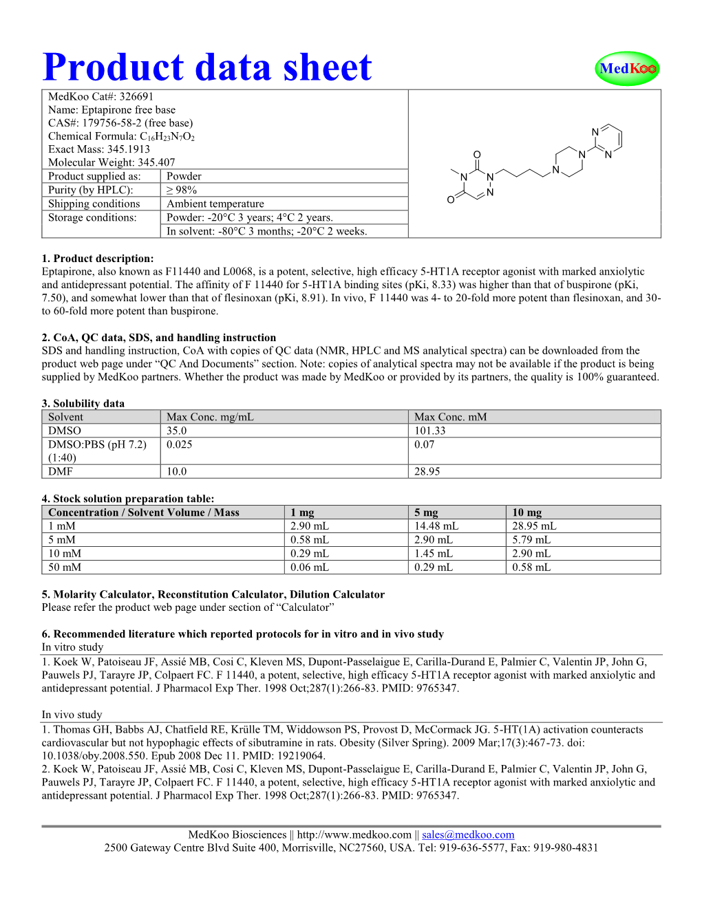 Product Data Sheet