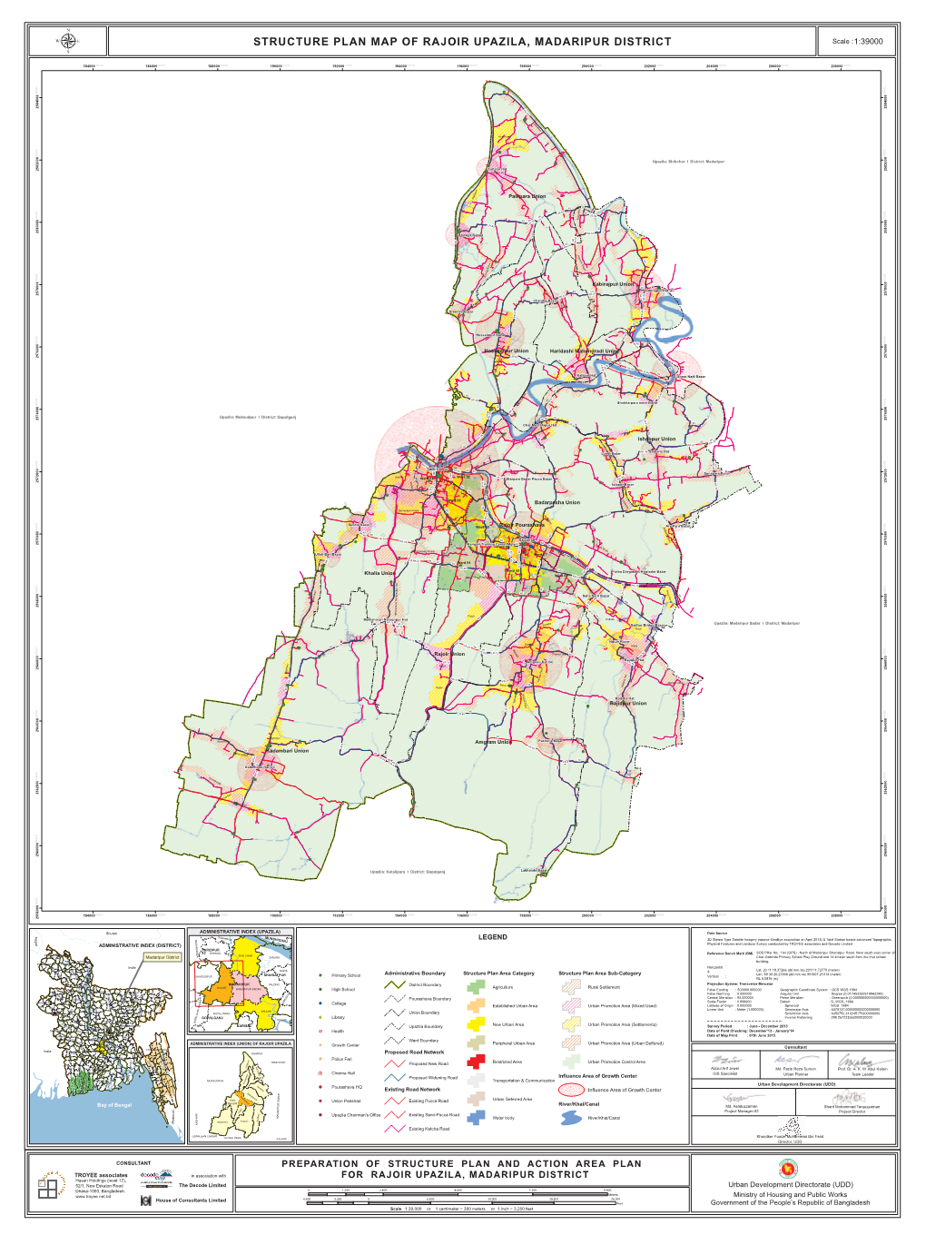STRUCTURE PLAN MAP of RAJOIR UPAZILA, MADARIPUR DISTRICT Scale : 1:39000