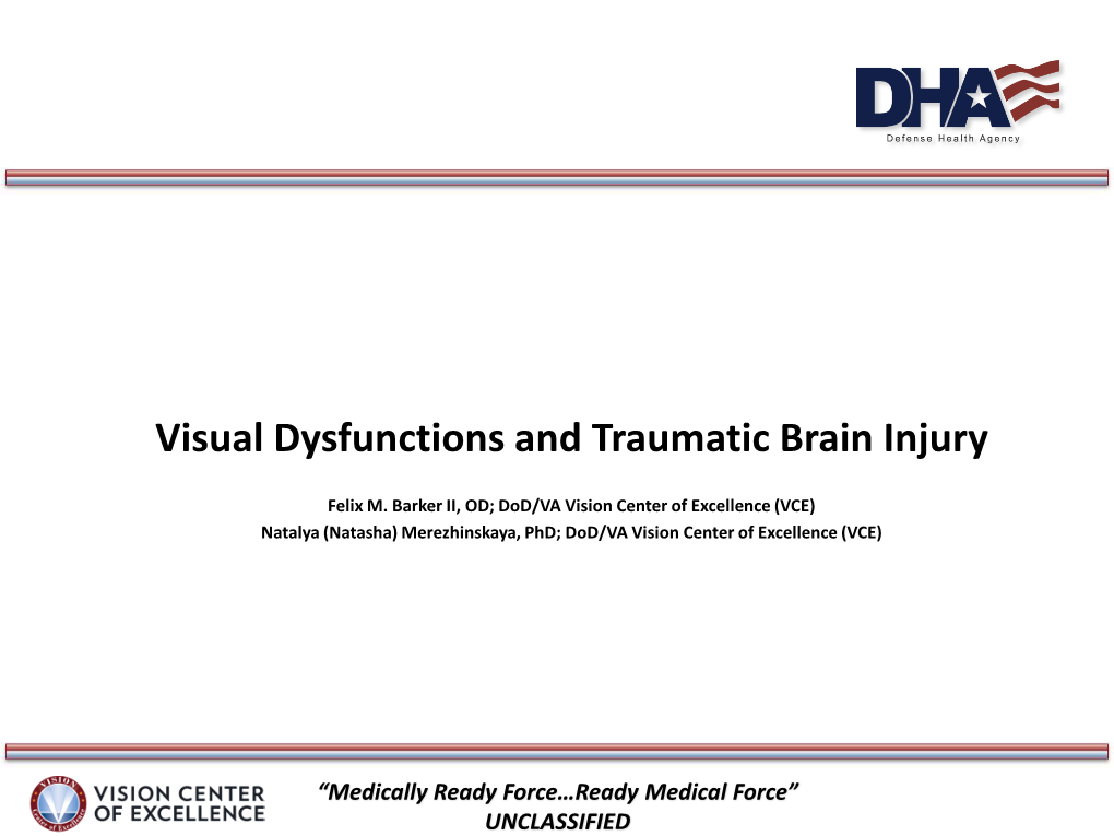 Visual Dysfunctions and Traumatic Brain Injury