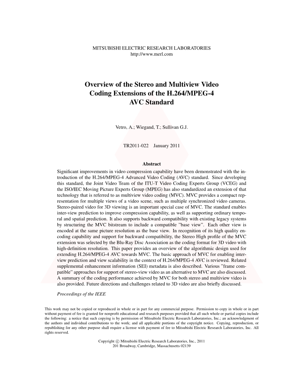 Overview of the Stereo and Multiview Video Coding Extensions of the H.264/MPEG-4 AVC Standard