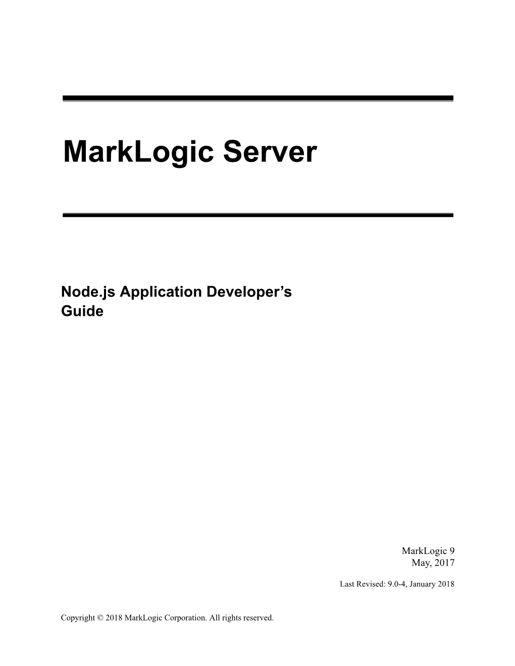 Marklogic Server Node.Js Application Developer's Guide