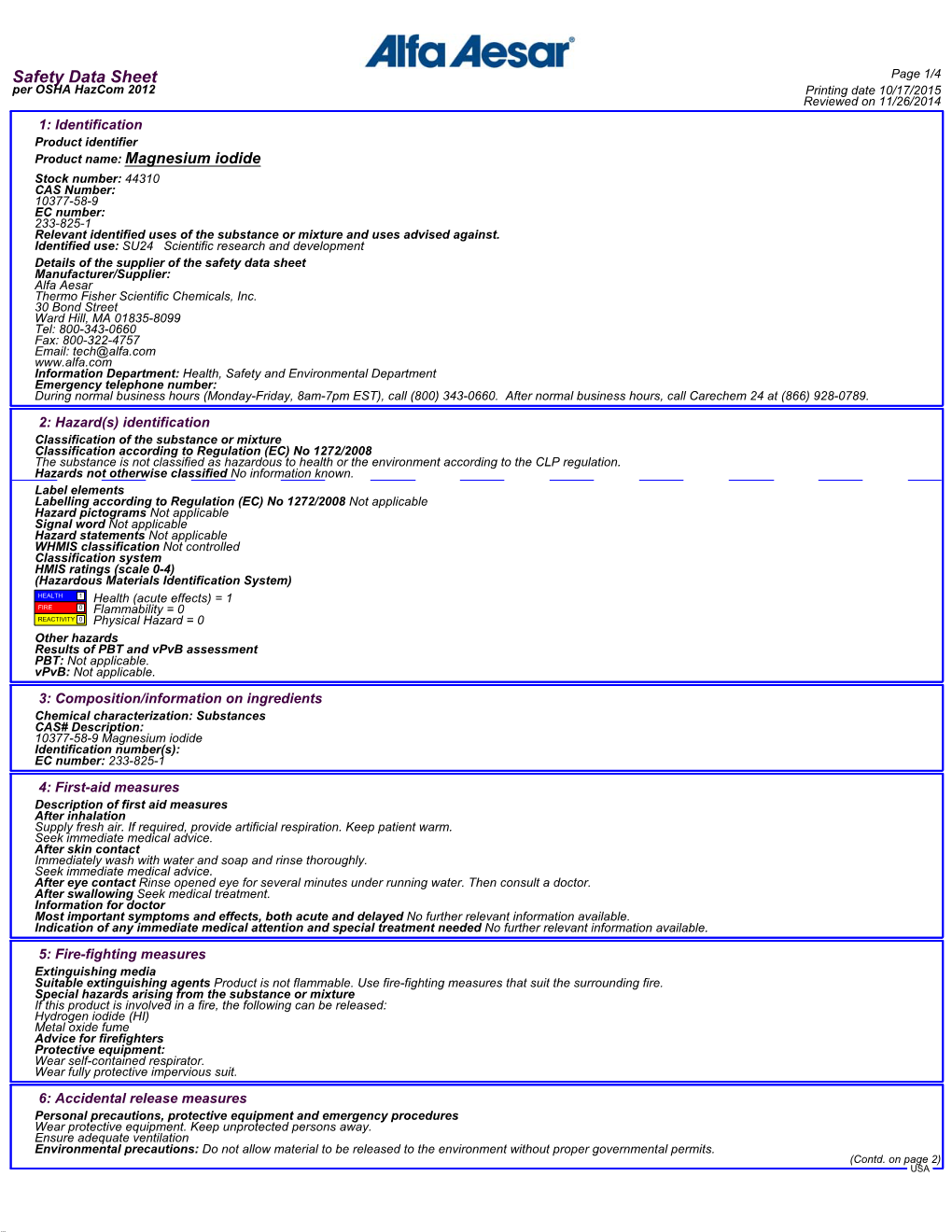 Safety Data Sheet